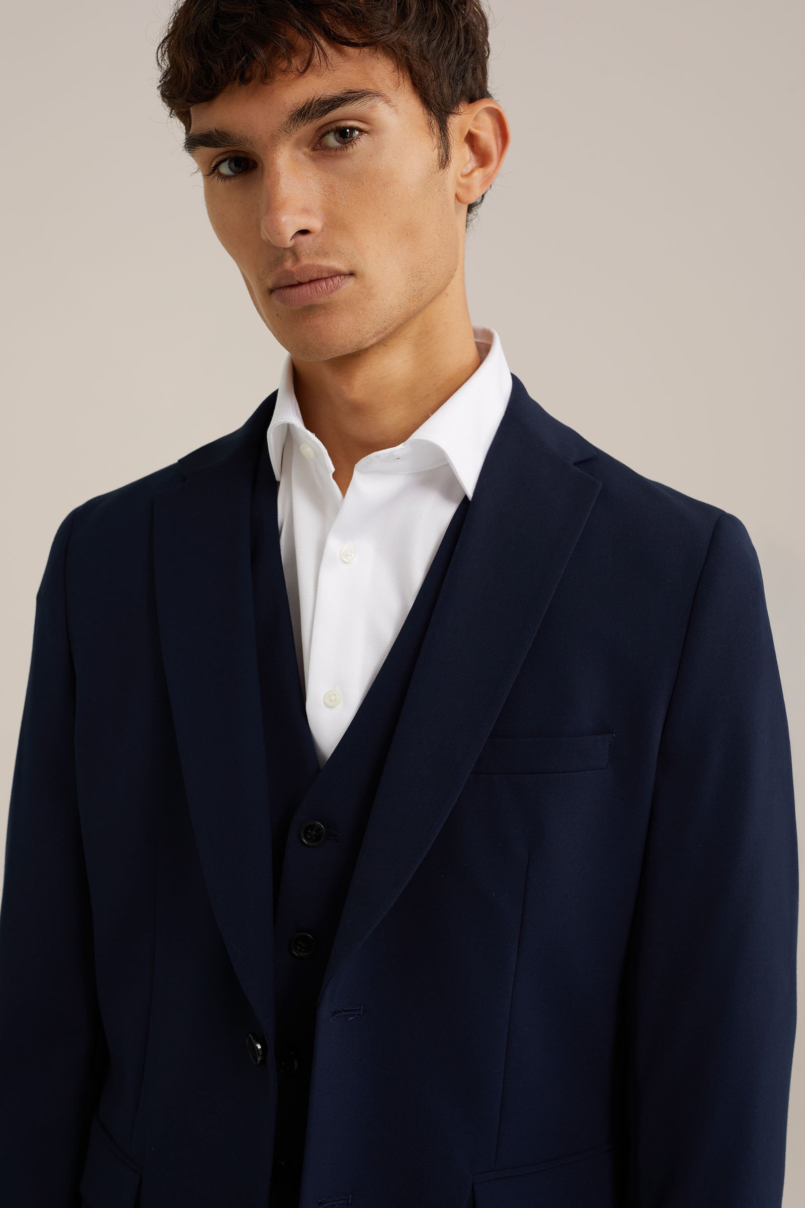 slim fit blazer Fundamentals Donkerblauw