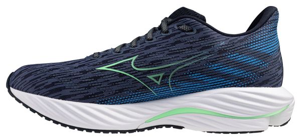 Chaussures Running Mizuno Wave Rider 28 Bleu/Vert Homme