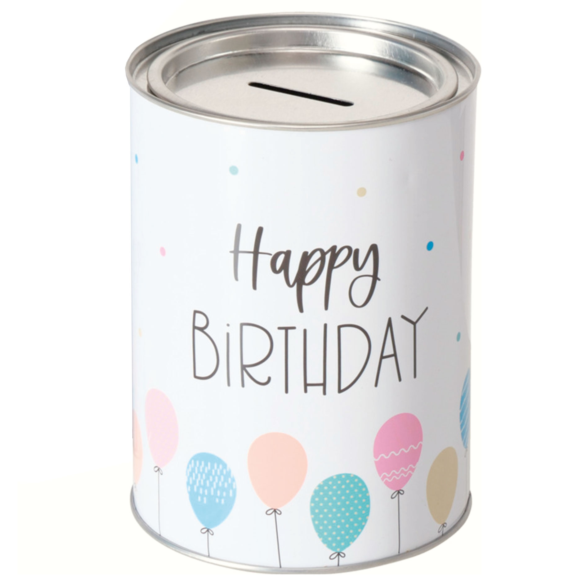 Spardose HAPPY BIRTHDAY - sortiert - 14 cm hoch