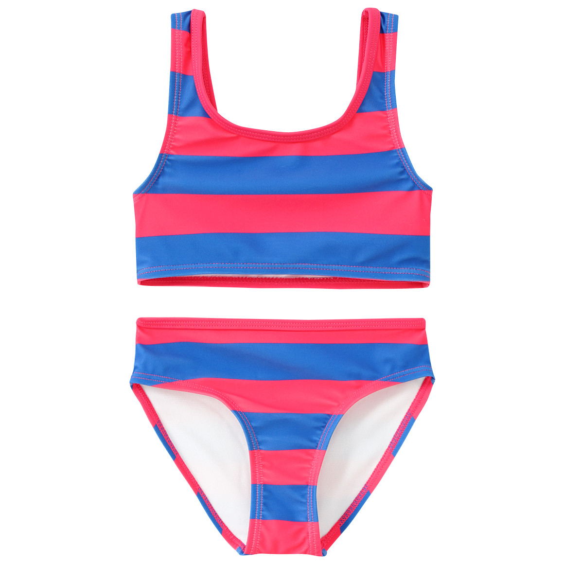 Famy Mädchen Bikini mit Streifen rot / blau