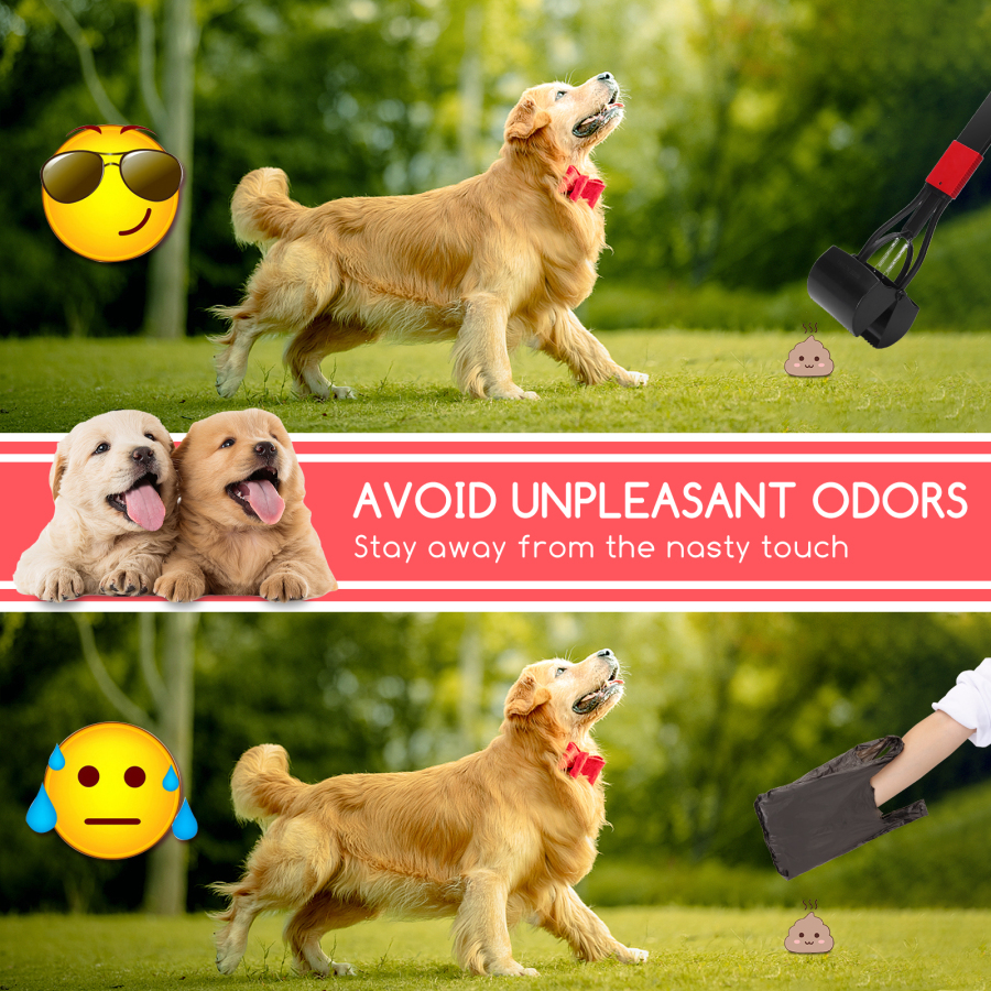 Pá coletora de fezes de cachorro Nobleza, dobrável, com 66 cm de comprimento, ideal para remover fezes de cães de jardins internos e externos.