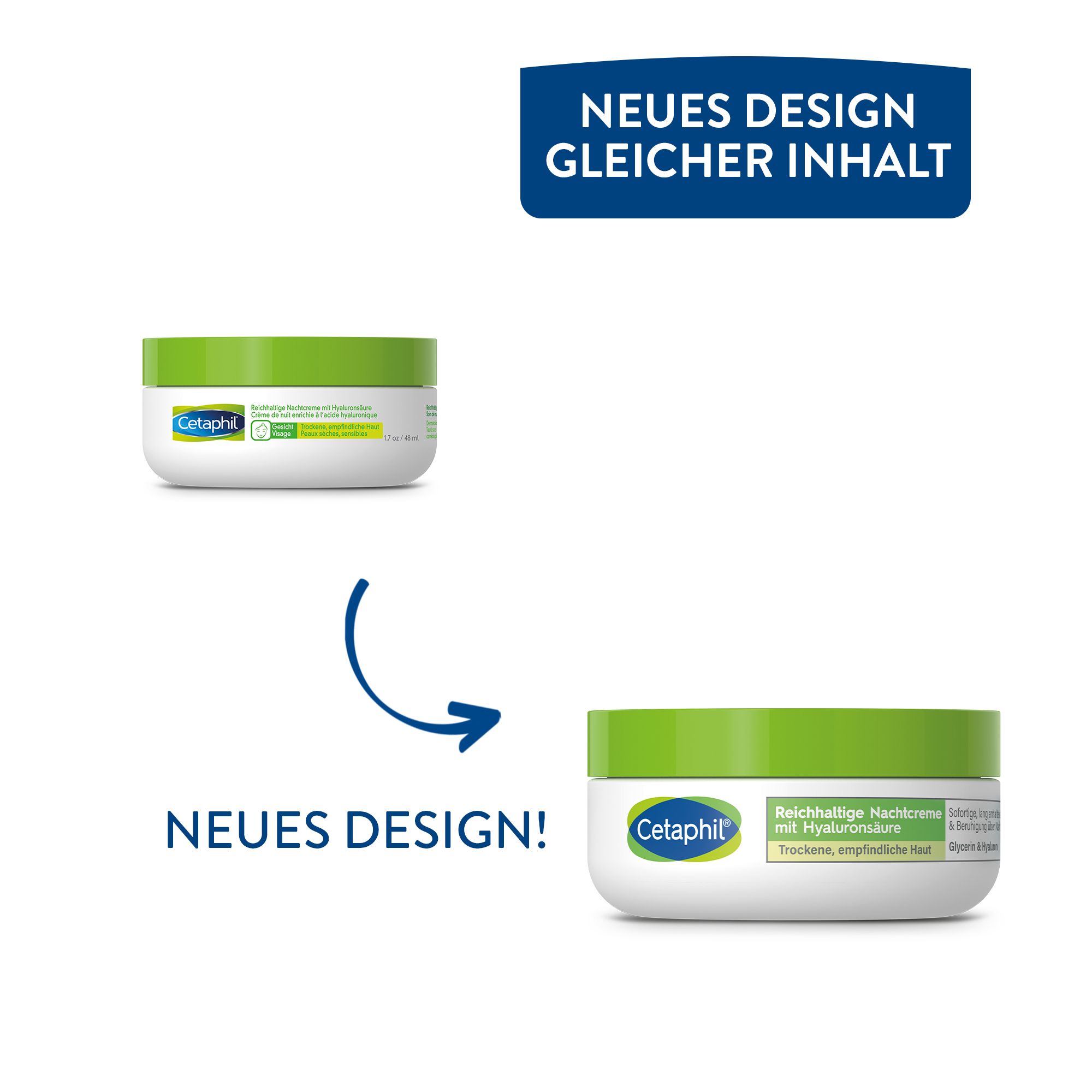 CETAPHIL Reichhaltige Nachtcreme mit Hyaluronsäure für trockene Gesichtshaut