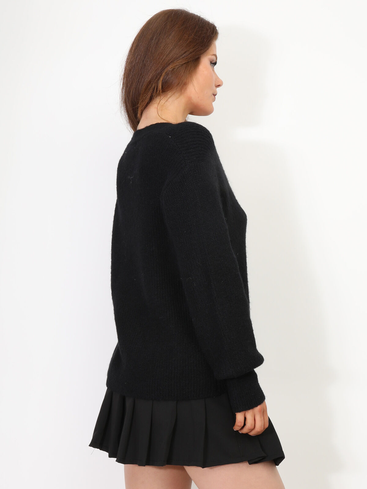 Cardigan avec petit cœur- Noir