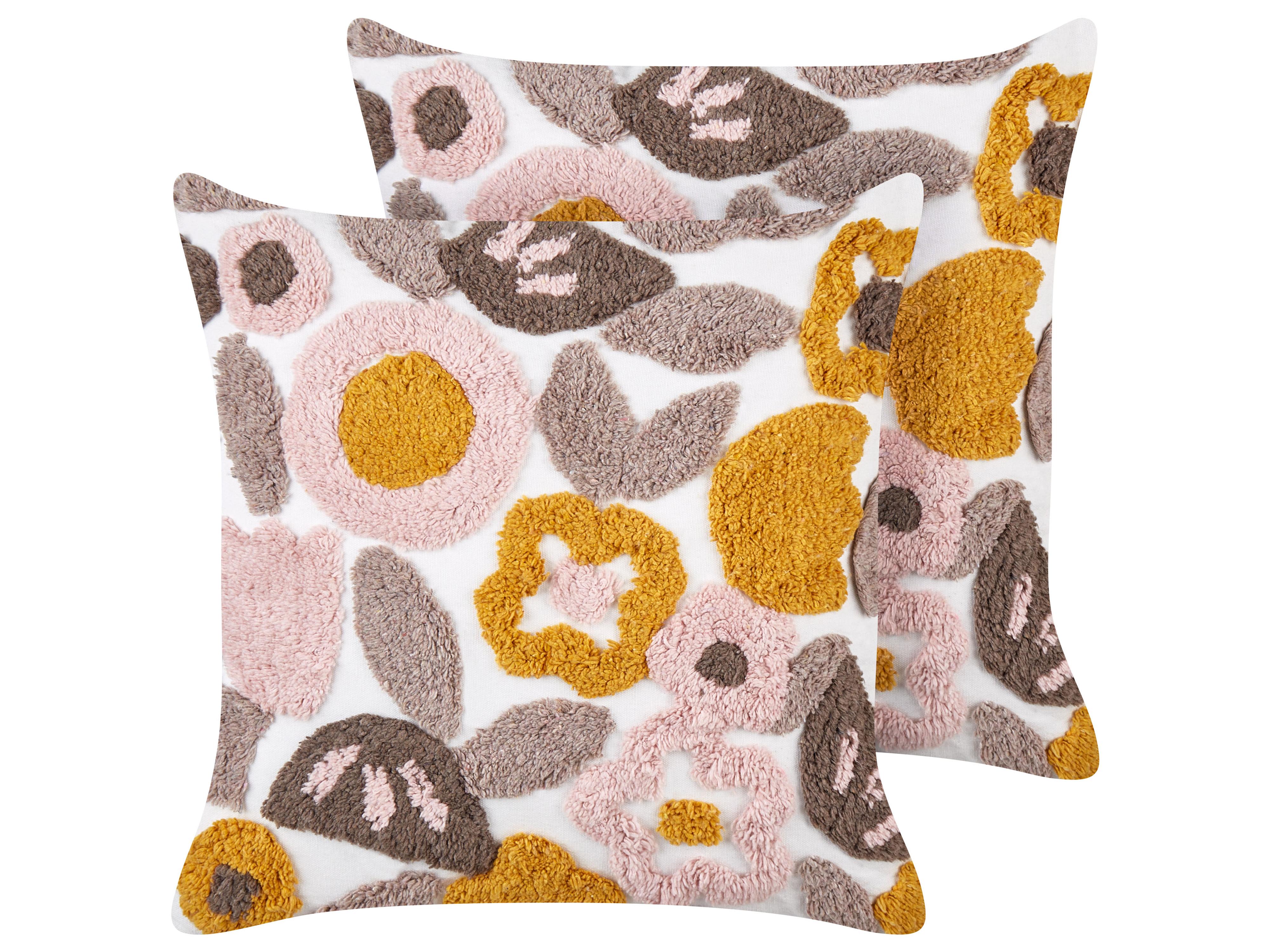 Set van 2 sierkussens KANDIARO Katoen 45 x 45 cm Meerkleurig bloempatroon