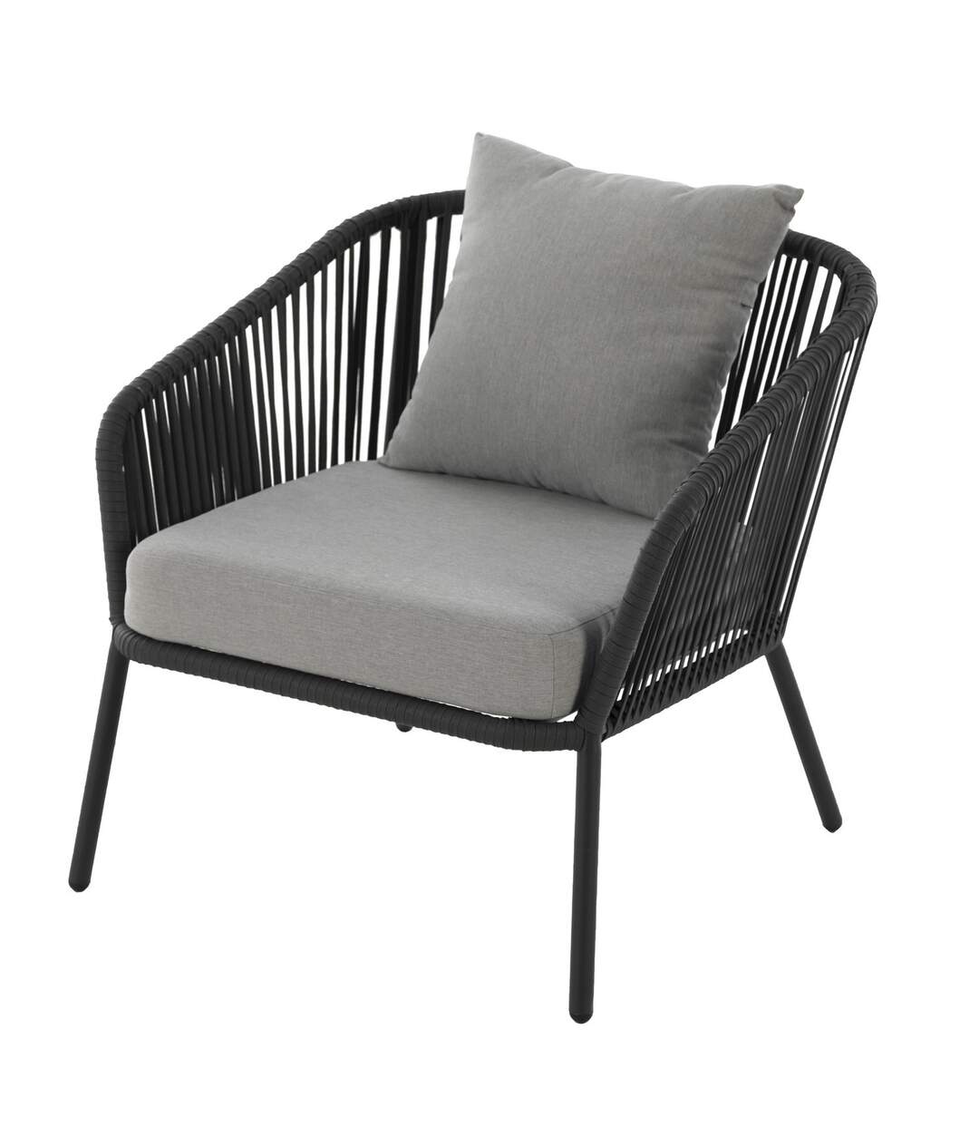 Salon de jardin design mailles Dadia - 5 Places - Ivoire et gris