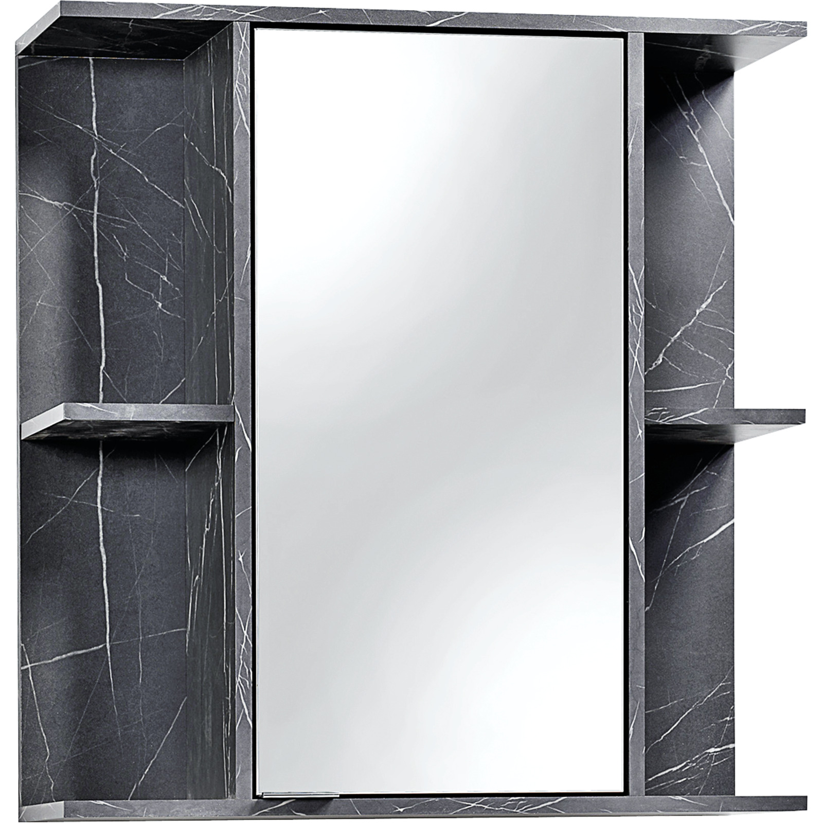 Spiegelschrank Bergen Marmor-Optik schwarz-weiss 70 x 74 x 22 cm