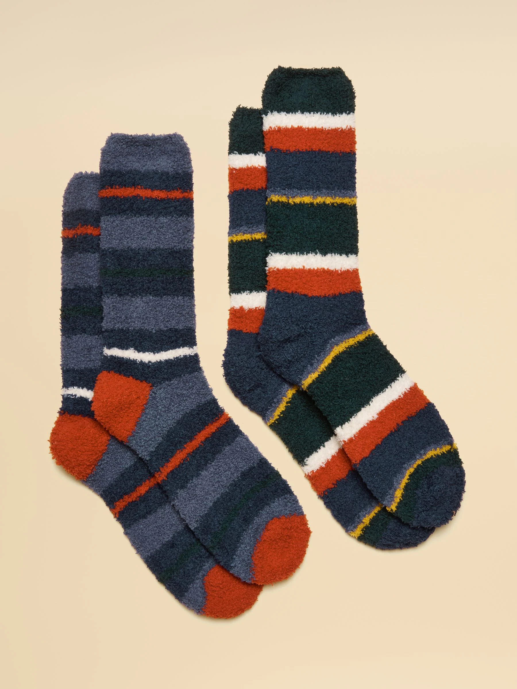 Blauw/Groen - Joules Fluffy Sock 2 Pack