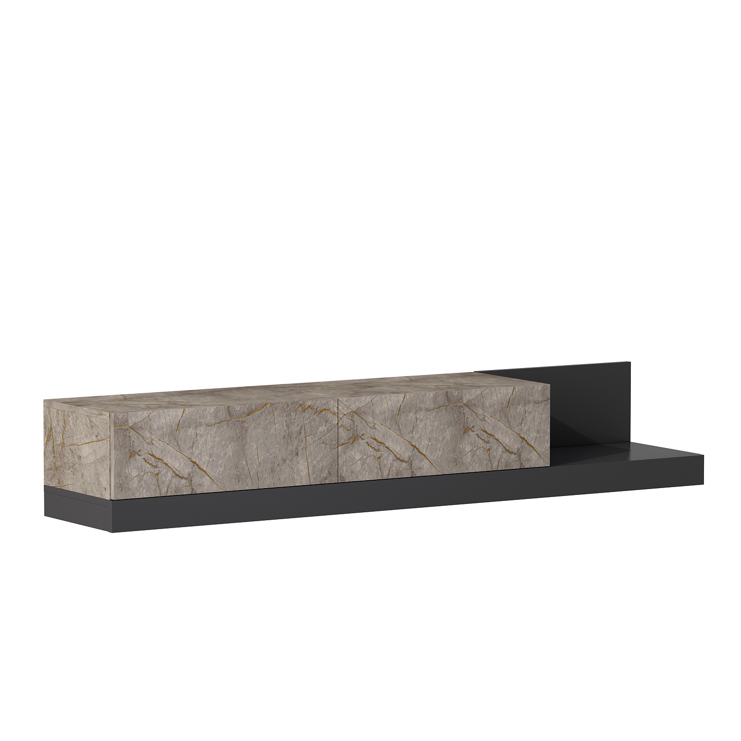 TV-Lowboard - grau-beige - Marmoroptik - 180 cm