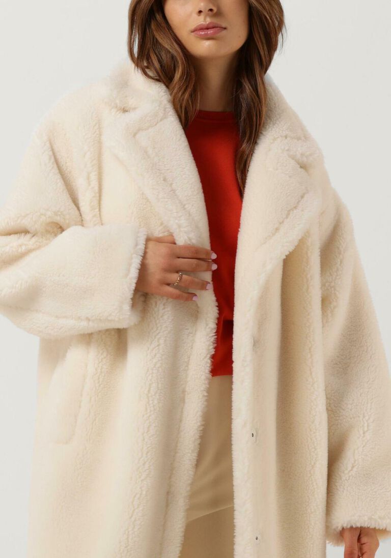 STAND STUDIO witte stand studio teddy jas maria coat teddy