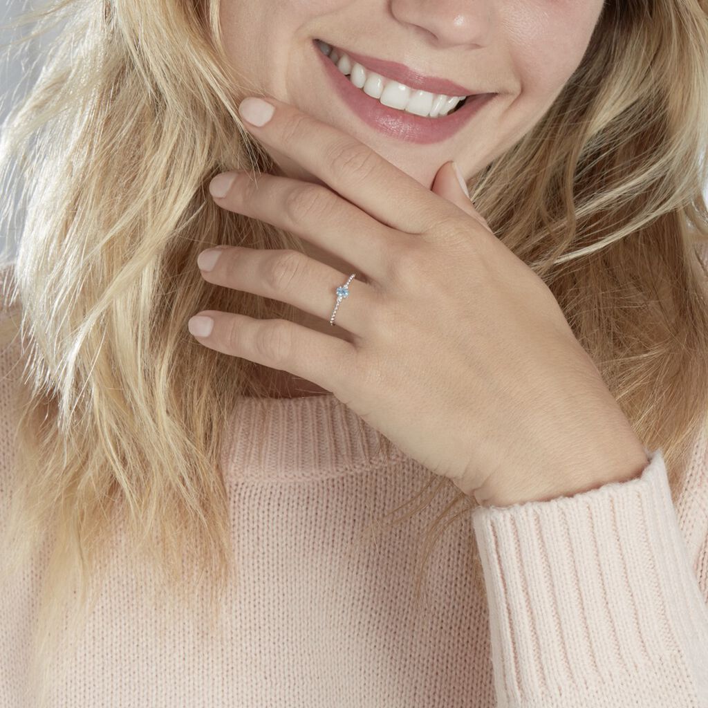 Bague Noria Or Blanc Topaze Et Oxyde De Zirconium