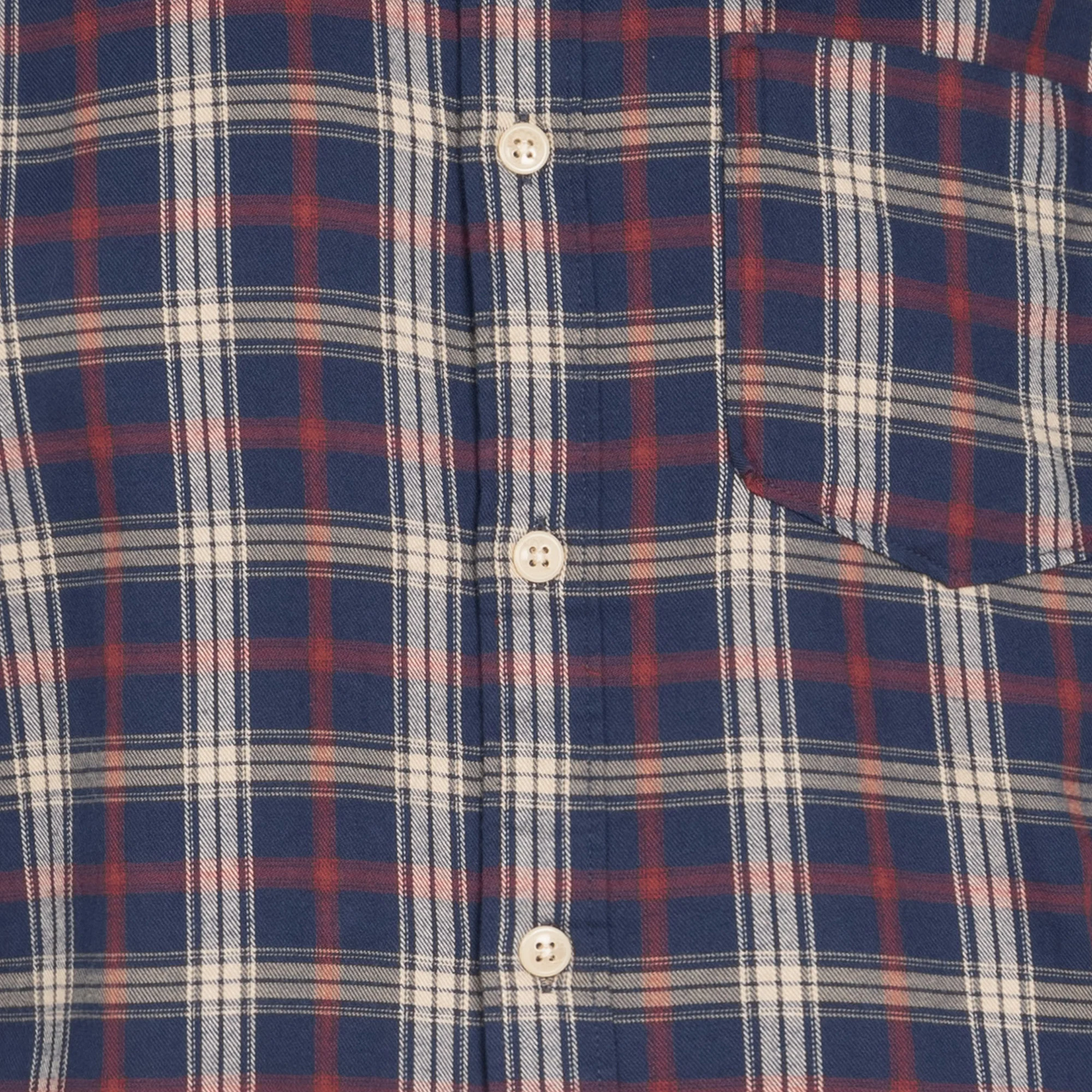 Chemise col classique regular-fit à carreaux en coton bio | Bleu