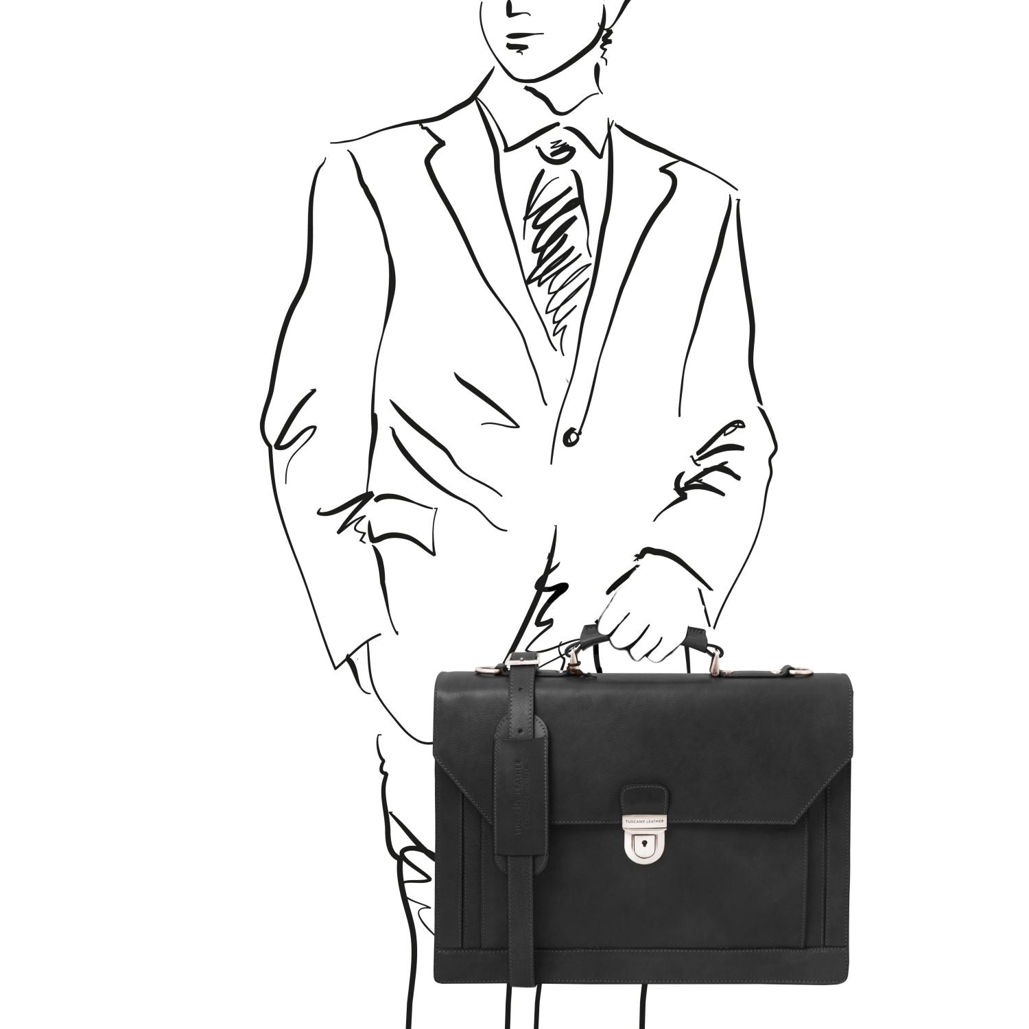 TL142448 – Cremona – leren Aktetas 3 compartments