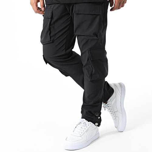 Ensemble Tee Shirt Poche Et Pantalon Jogging LL603 Noir