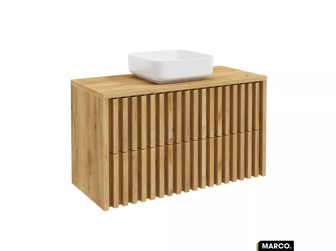 Meuble sous vasque - version tiroirs | MARCO | OAK | 100 x 56 x 45 cm