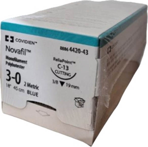 NOVAFIL 45cm blau C-13 3-0, 12 Stück