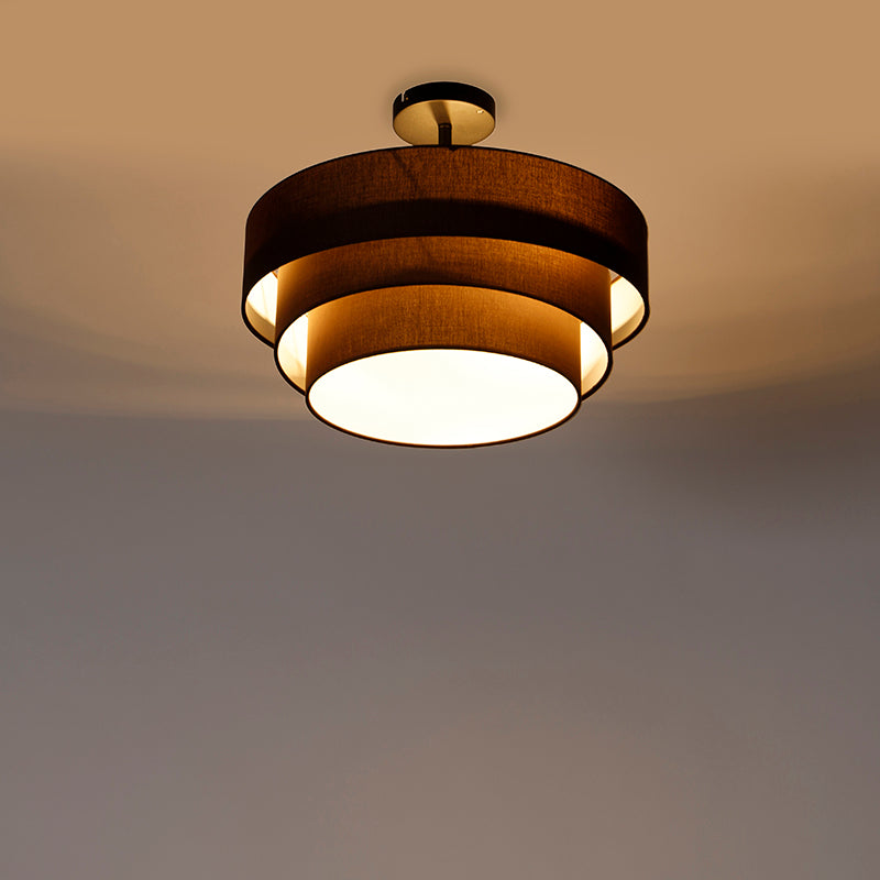QAZQA Moderne plafondlamp bruin 45 cm 3-lichts - Drum Trio