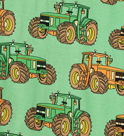 Småfolk Unterwäsche - Mint Green Tee m. Traktoren