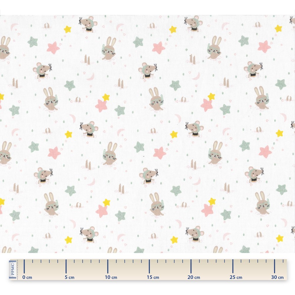 Coupon Tissu 1 M Souris Rêveuses Ex935