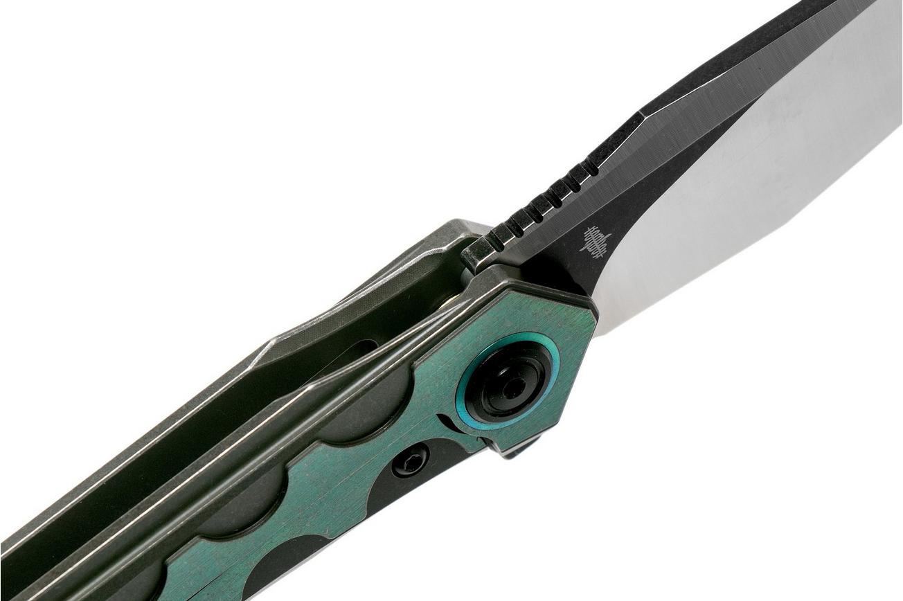 Bestech Samari BT2009C Titanium Black Green zakmes, Kombou design