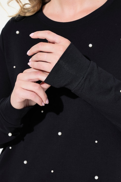 Sweatshirt, Zierperlen, Langarm