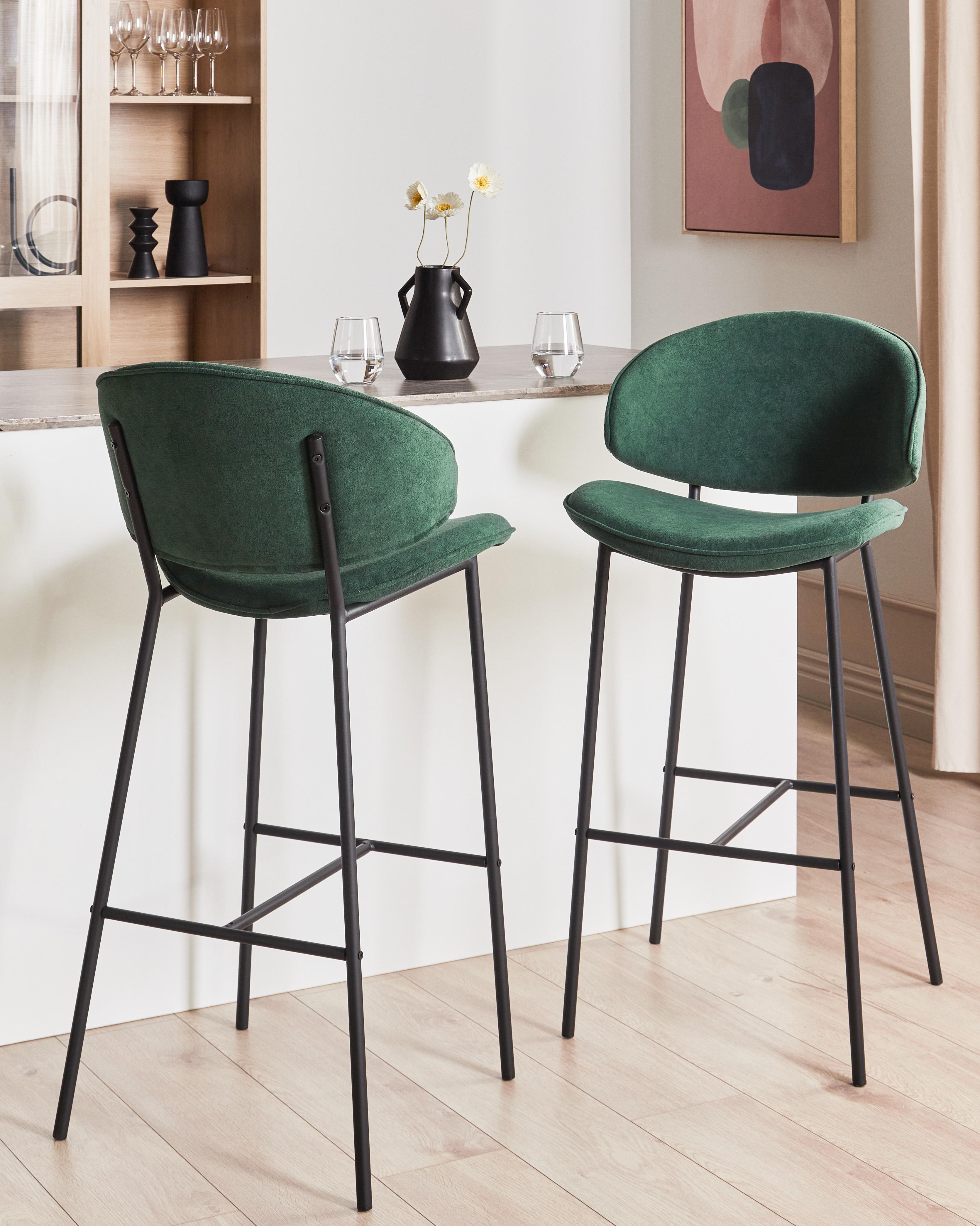 Set van 2 barstoelen KIANA Donkergroen