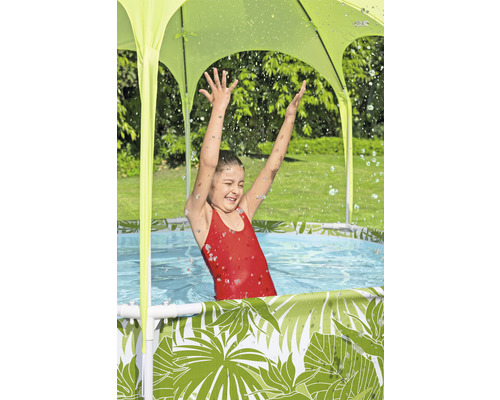 Bovengronds framezwembad, rond, 244 x 244 x 51 cm, 1688 l, multicolor, inclusief dak