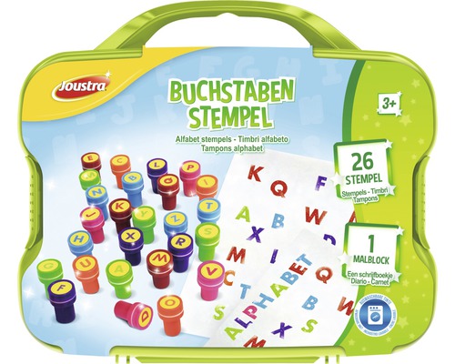 Creatieve set letterstempels, 26 stuks in een doosje