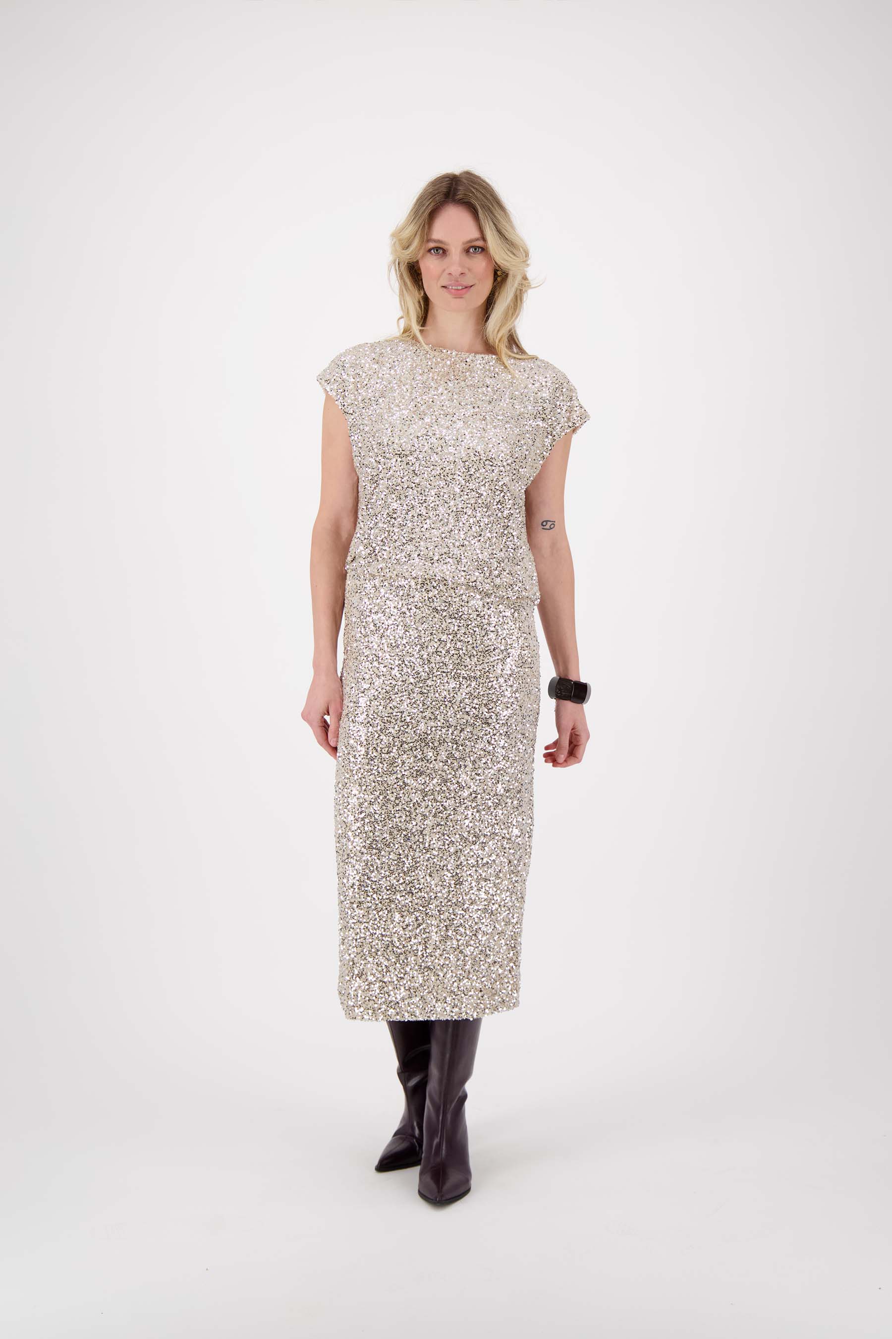 pailletten midi rok