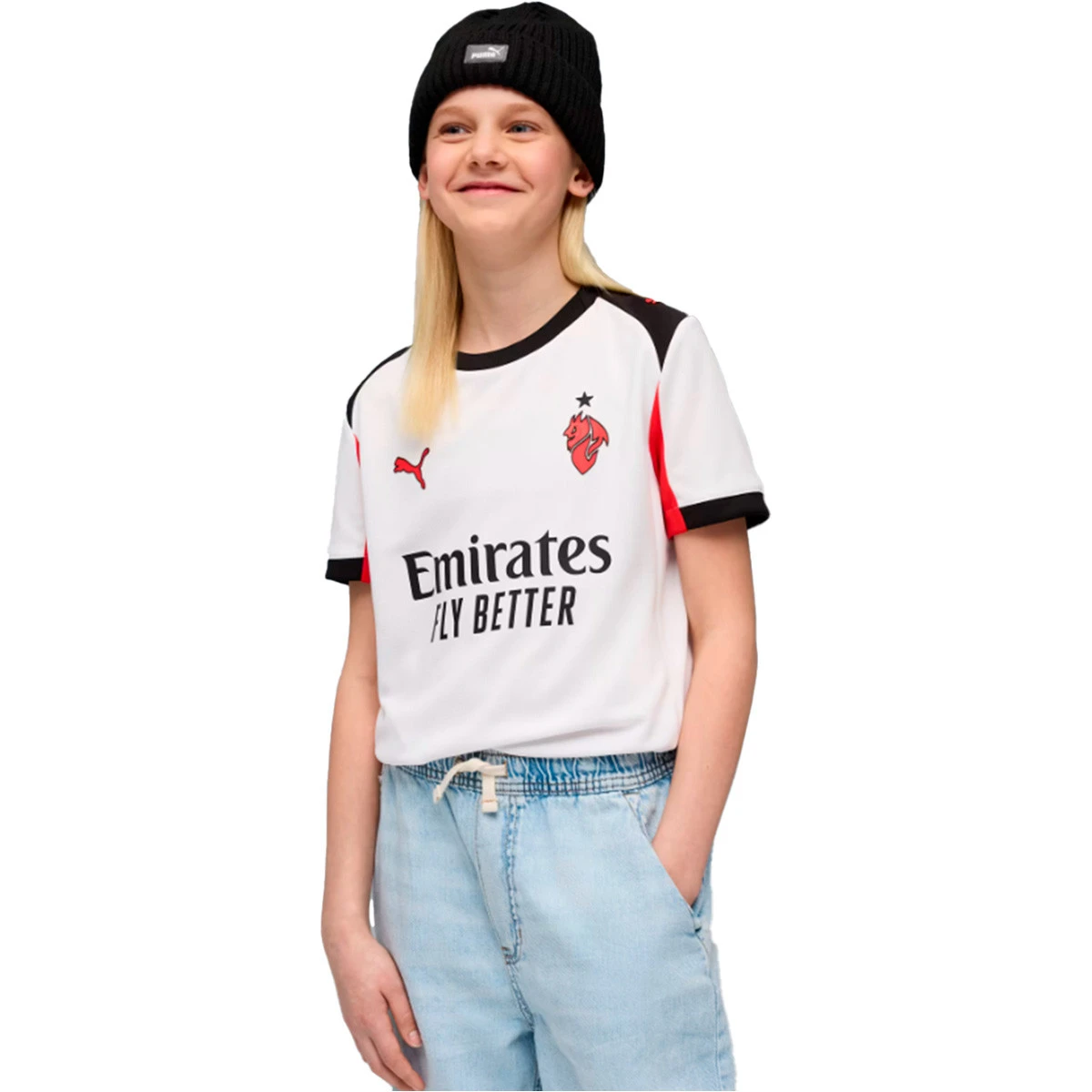 Camisola Puma AC Milan Segundo Equipamento 2025-2026 Criança