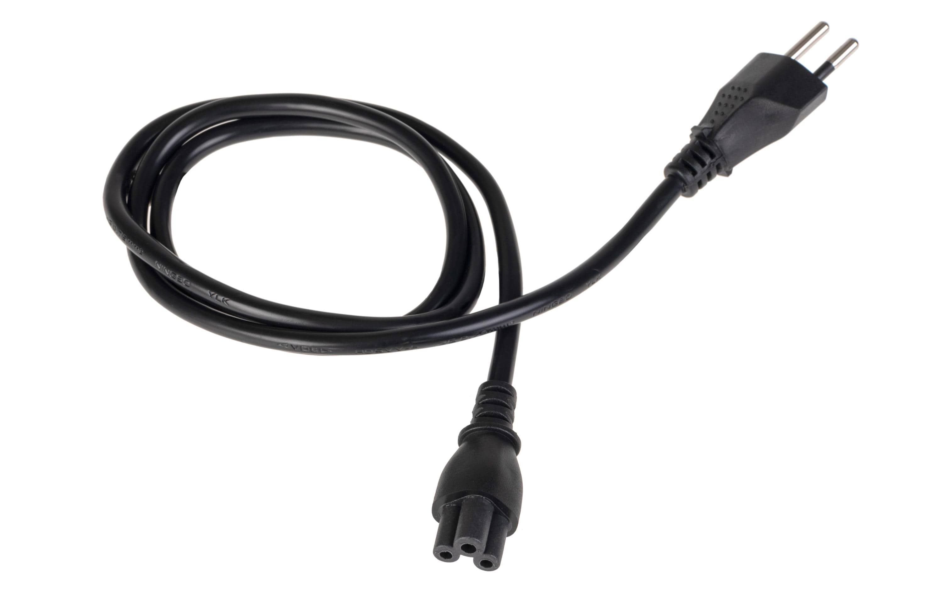 Netzkabel C5-T12 1.0 m SchwarzStromkabel mit Mickey-Mouse-Stecker, H05VV-F 3G0.75