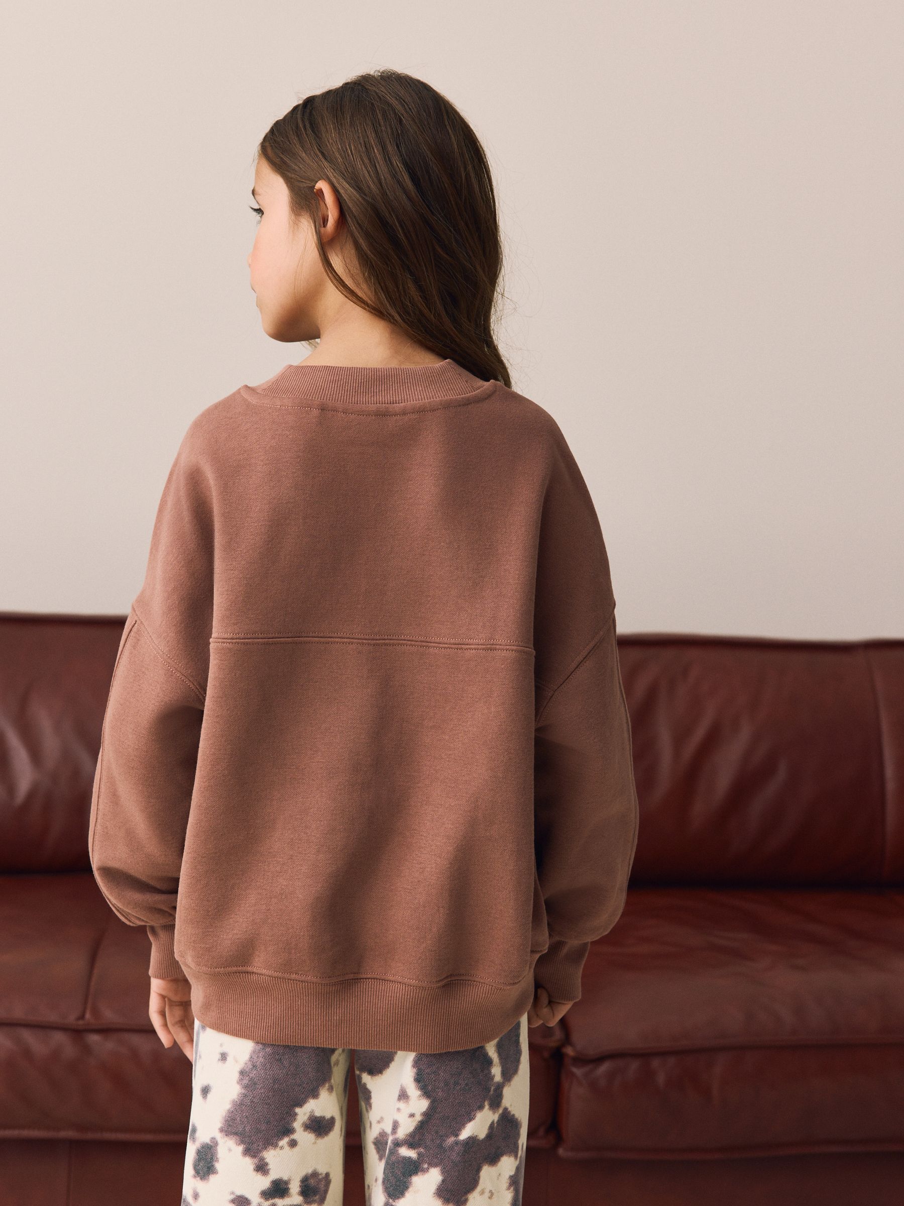Chocoladebruin - Sweatshirt met slogan (3 - 16 jr)