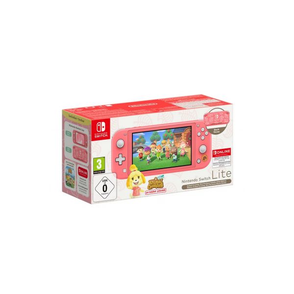 Nintendo Switch Lite Coral   Animal Crossing: New Horizons   12 Meses Nintendo Switch Online