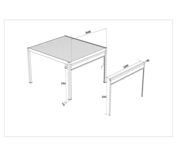 Weide Sonnenrollo für Deluxe/Classic Pergola,