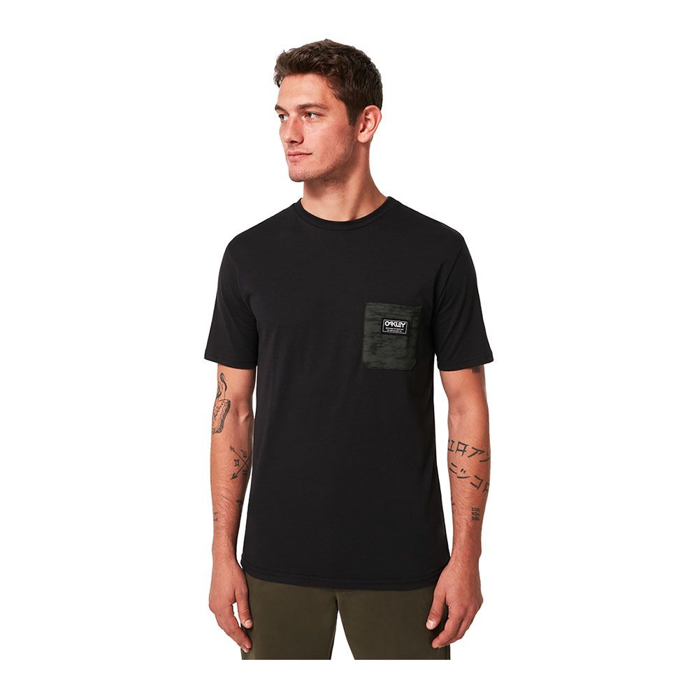 Oakley CLASSIC B1B POCKET - Tee-shirt Homme black/brush tiger green