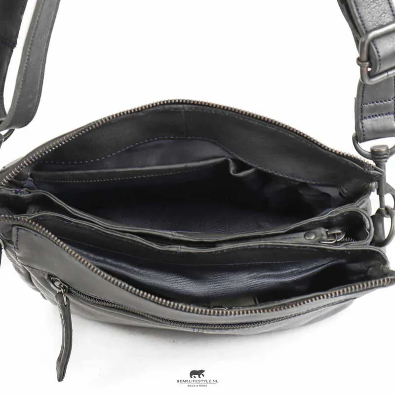 BEAR DESIGN Umhängetasche Schwarz Leder