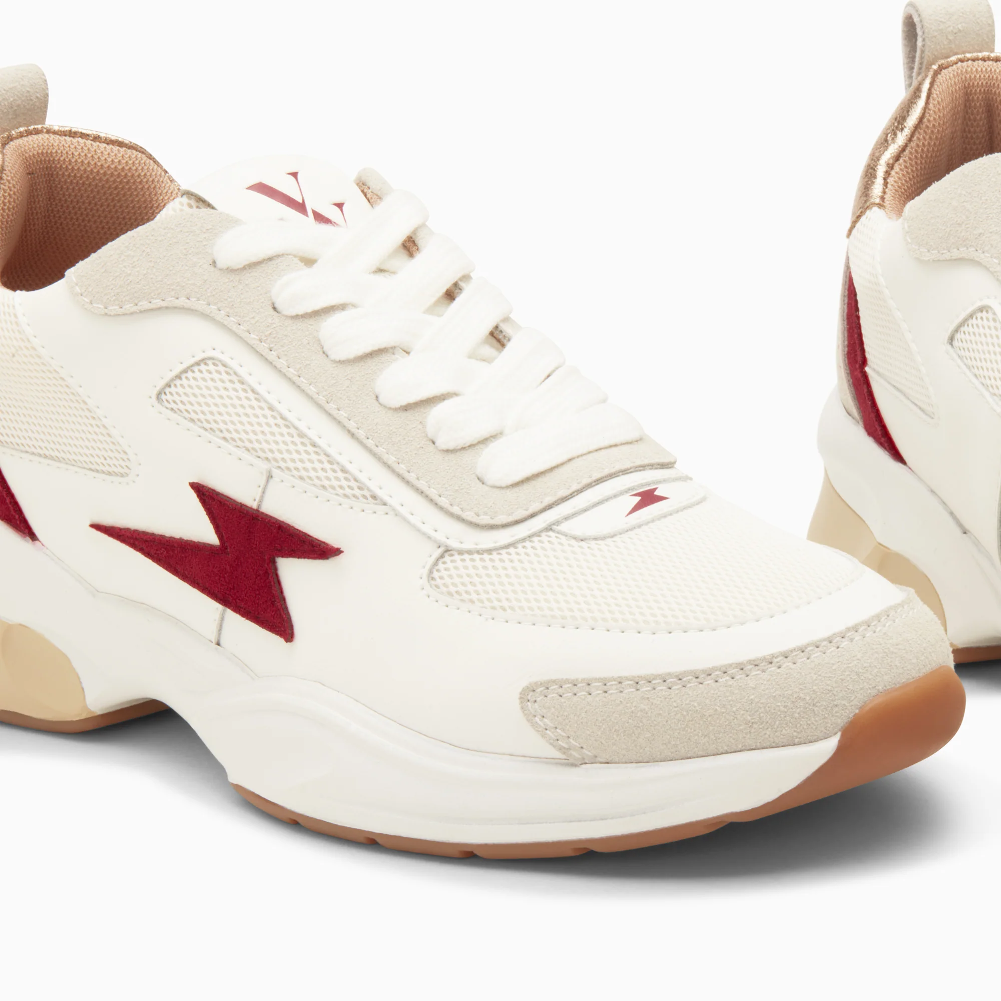 Sneakers-Baskets éclair Nina blanc et pourpre à semelle graphique