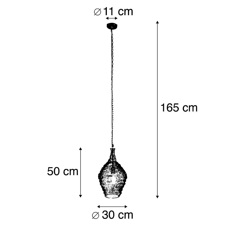 Oosterse hanglamp goud 30 cm - Nidum