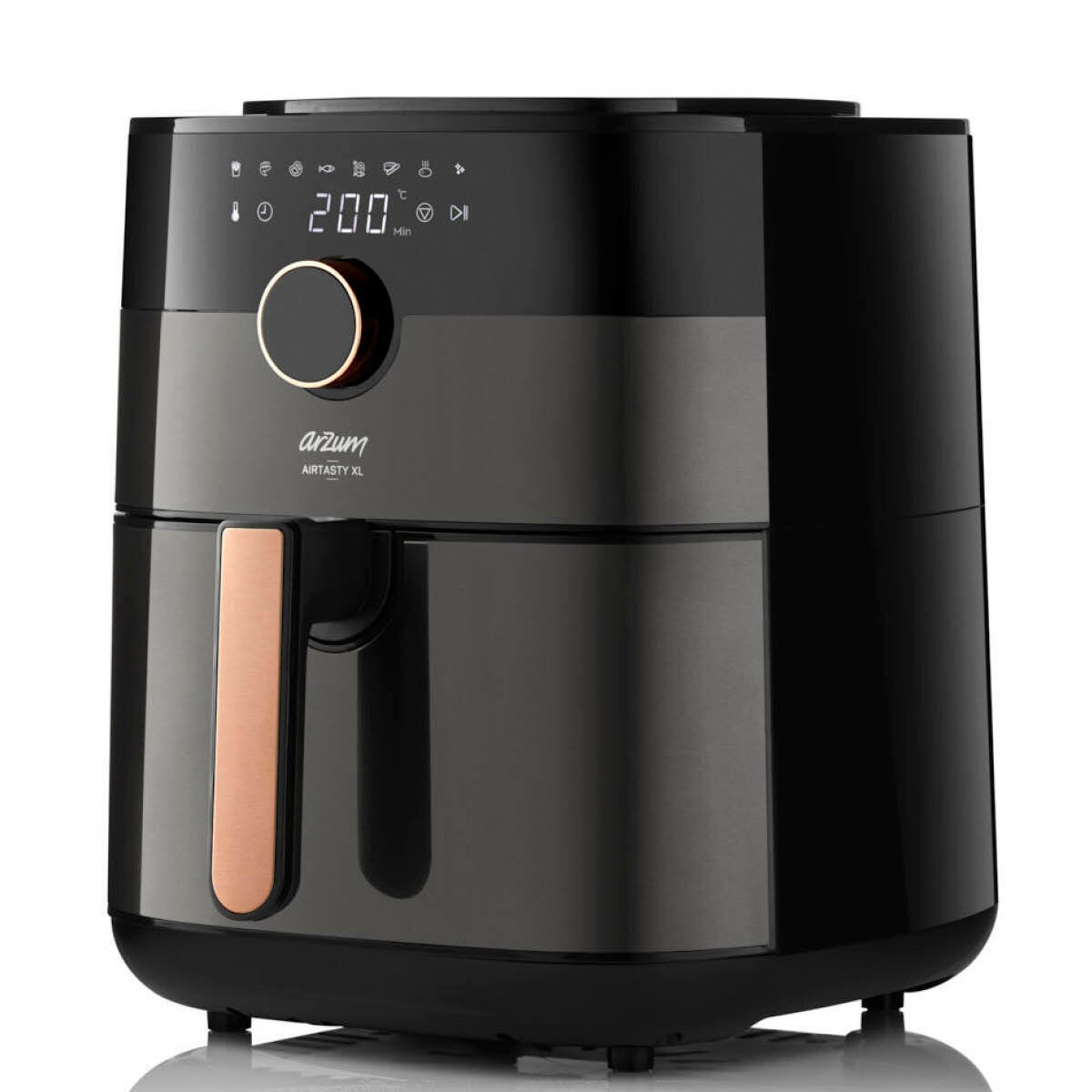 Heißluftfritteuse Air Fryer Schwarz/Kupfer