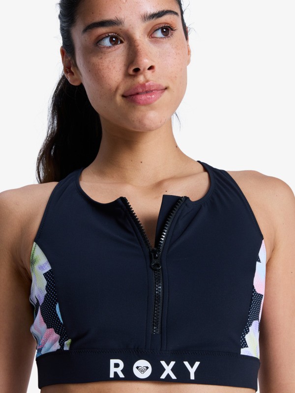 Roxy Active Crop Top Haut de bikini crop-top Noir Femme