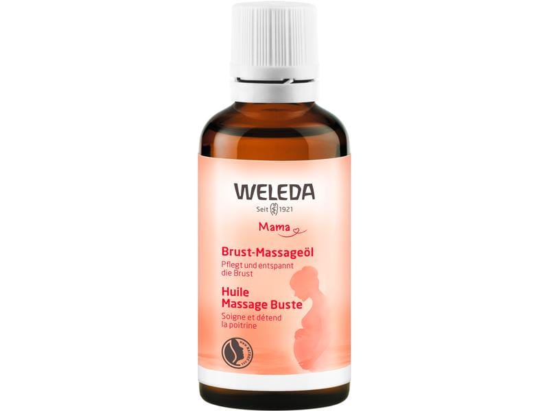 WELEDA Pflegeöl Brust-Massageöl 50 ml Mildes Stillöl mit ätherischen Ölen aus Fenchel und Kümmel