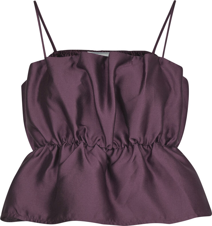 Neo Noir Tipton Dull Satin Top Burgundy