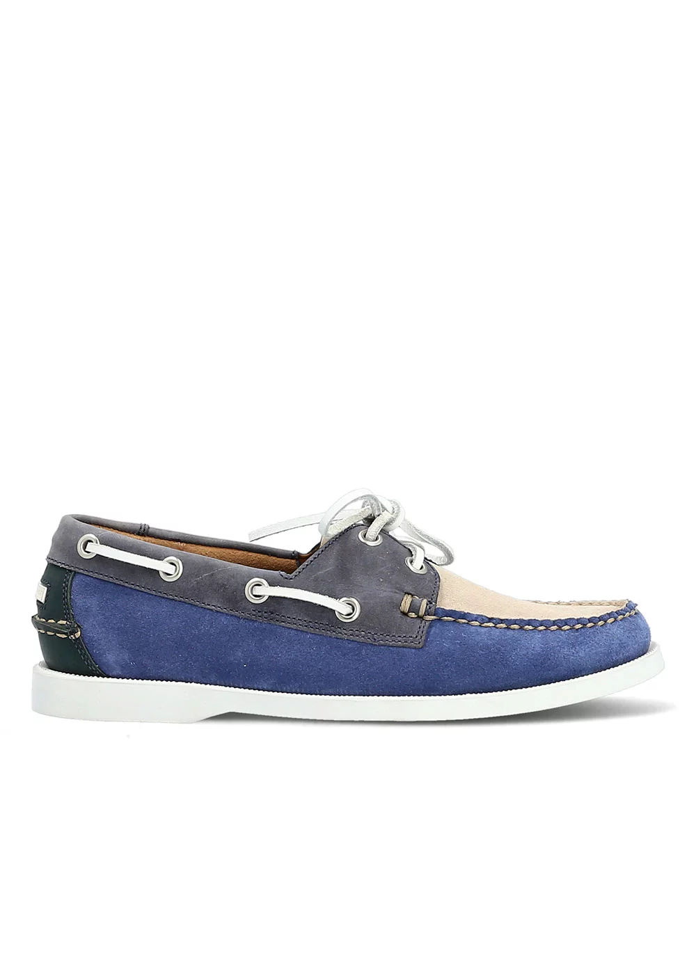 MOCASSIN BOAT SHOE TRICOLORE BLU
