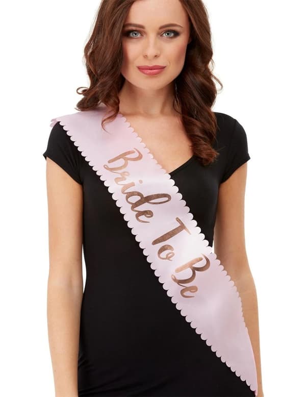 Rosa axelband Bride to Be vuxen. Size-Standard
