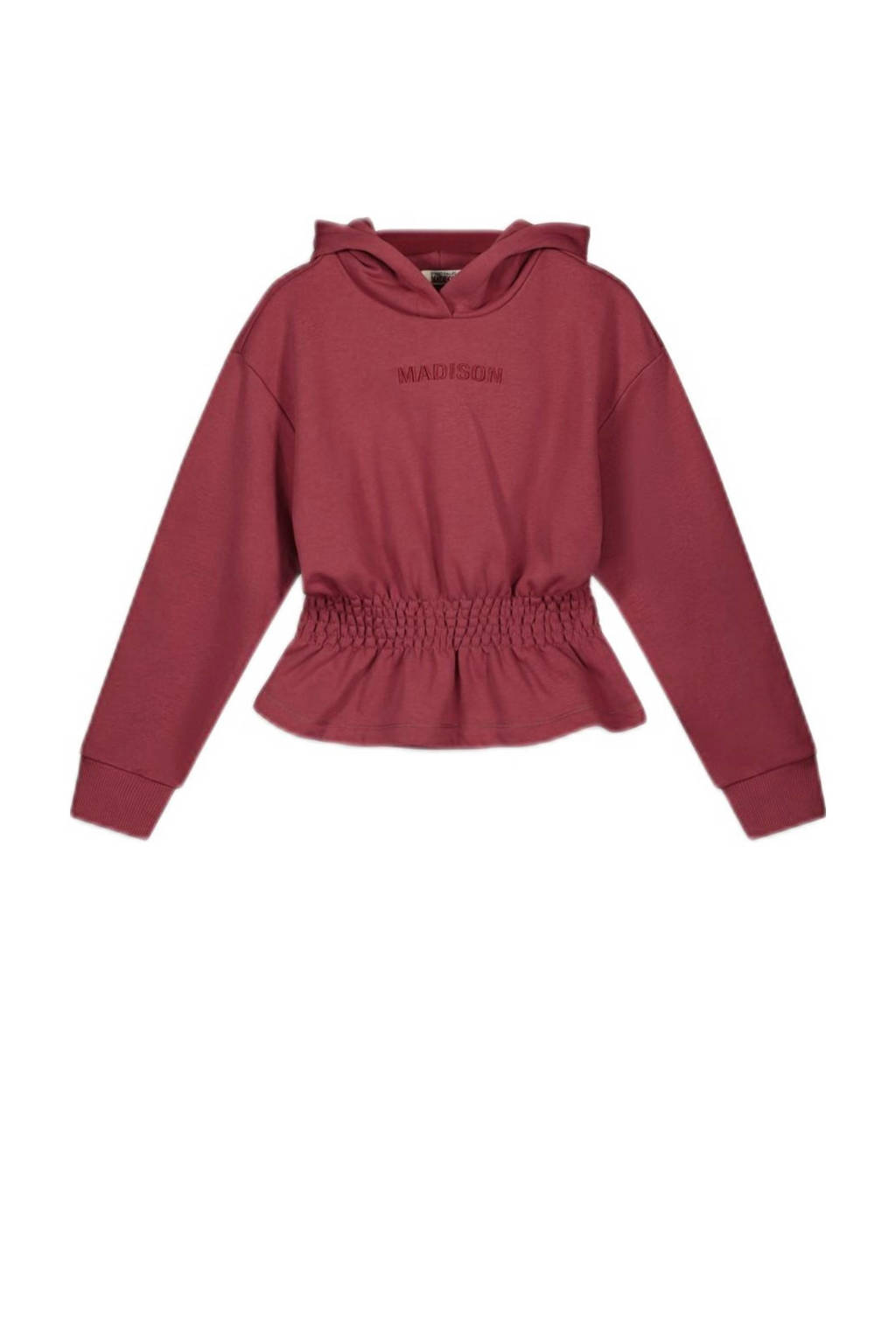sweater CHARLIE met logo en borduursels bordeauxrood