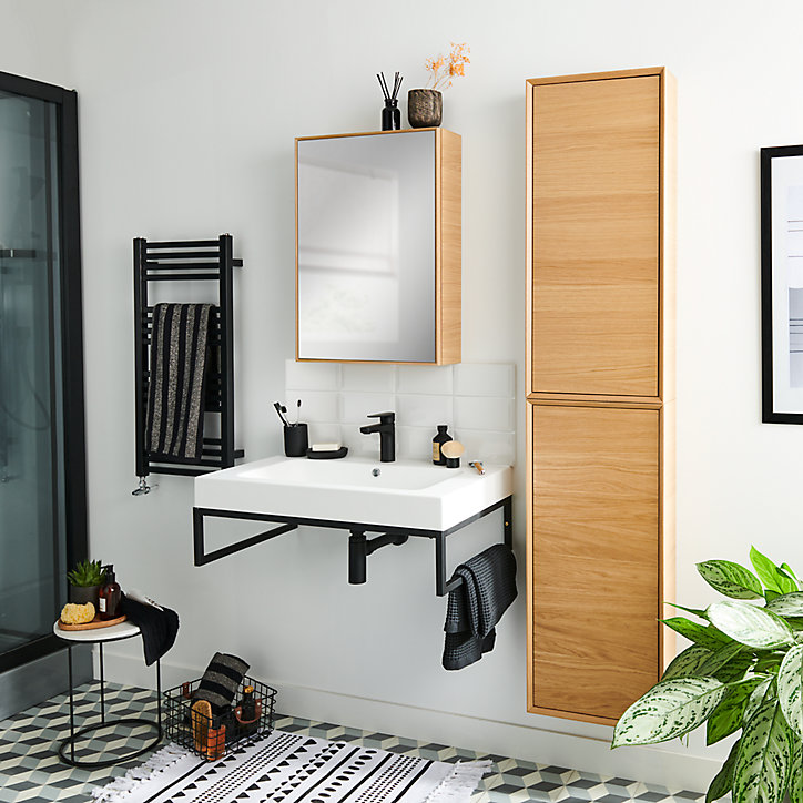 Plan vasque en résine blanc à encastrer GoodHome Duala l. 60 cm