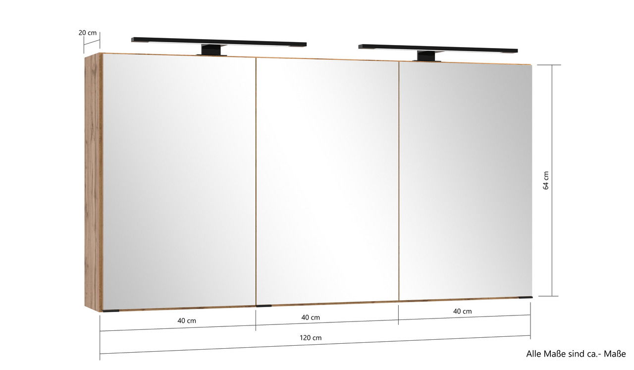 XORA Spiegelschrank 120 cm LIVERPOOL