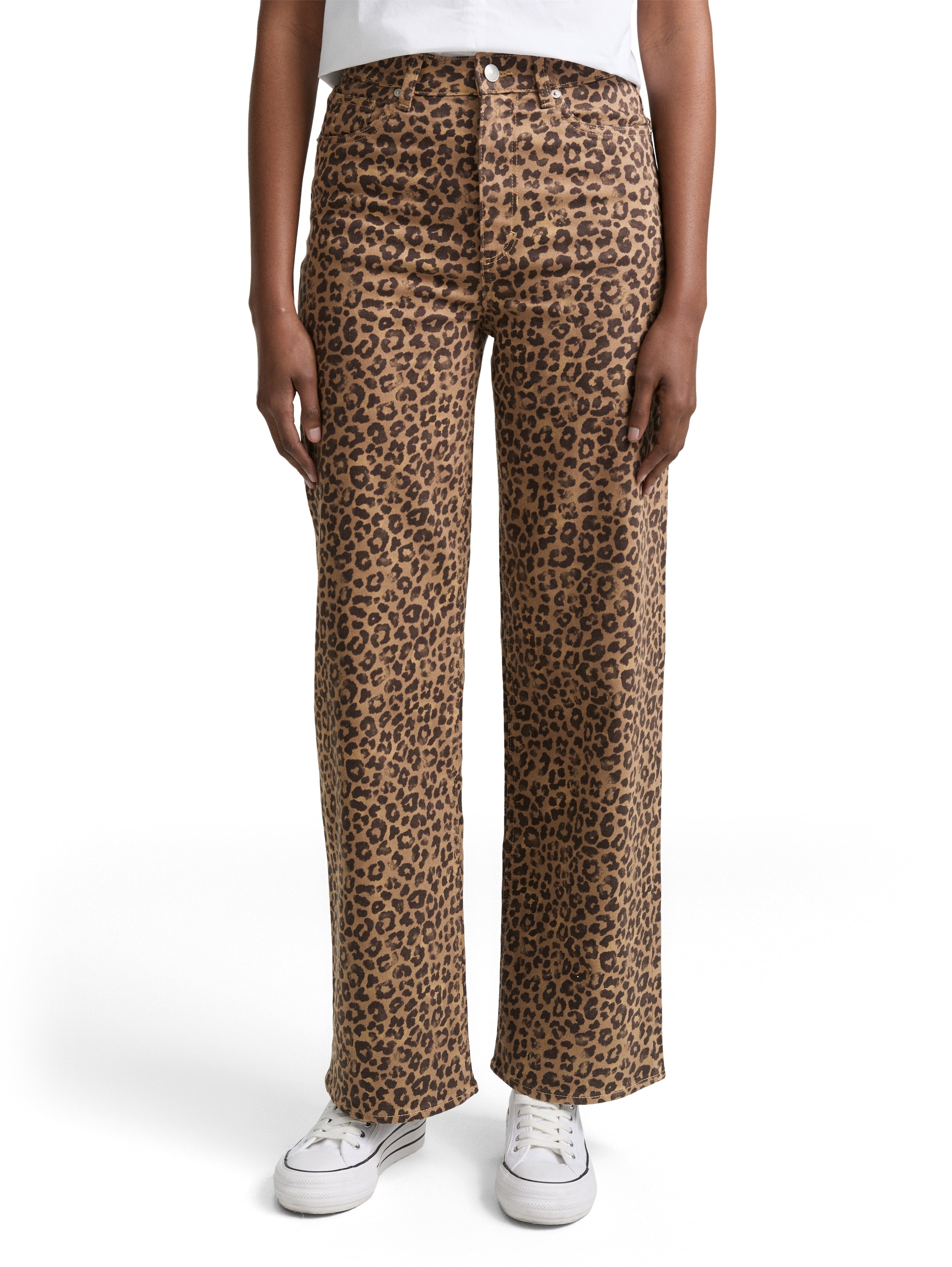 TOM TAILOR Denim Weite Jeans , mit Leo Print