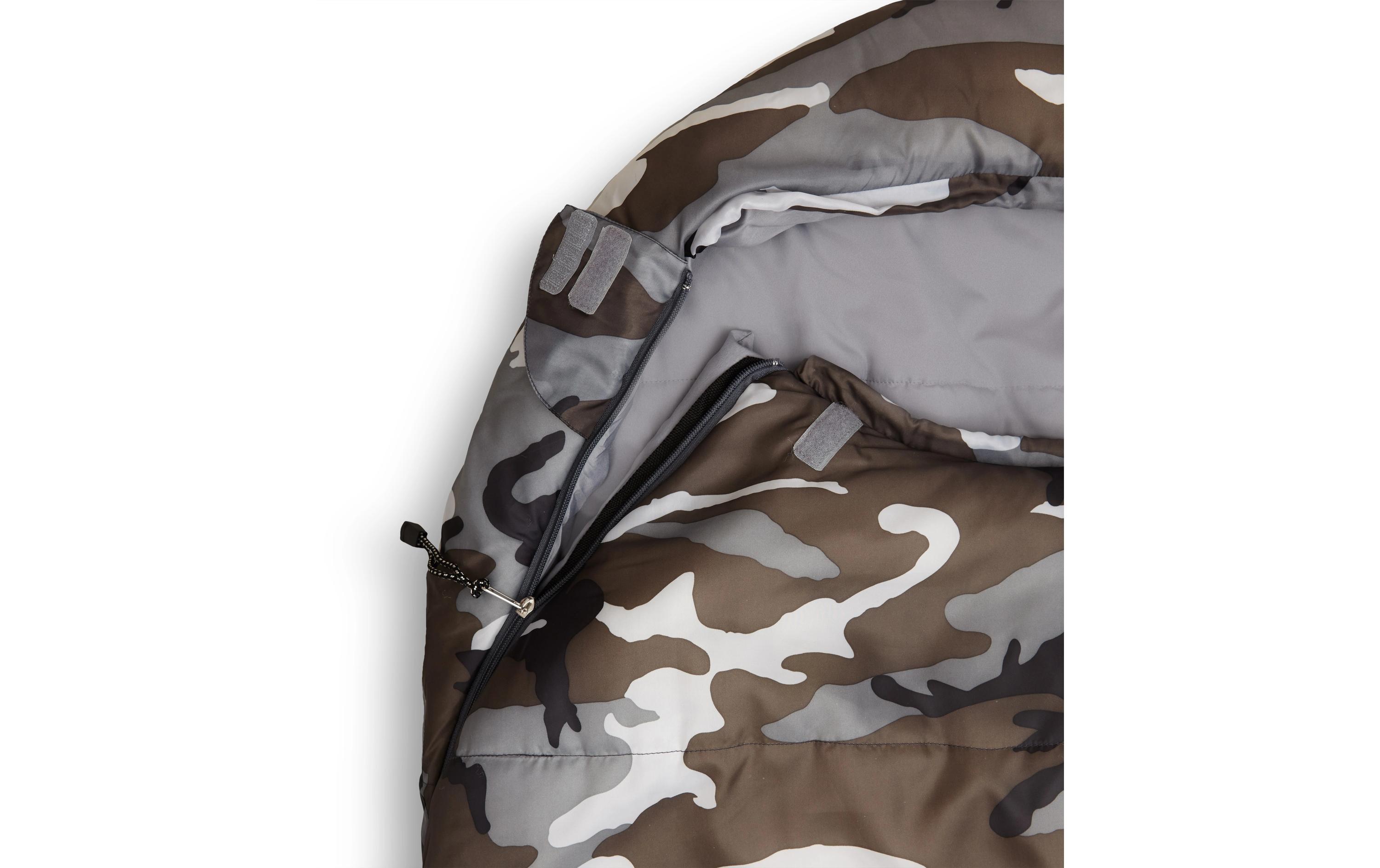 Mumienschlafsack Polyester, Camouflage GrauSchlafsack für eine Person