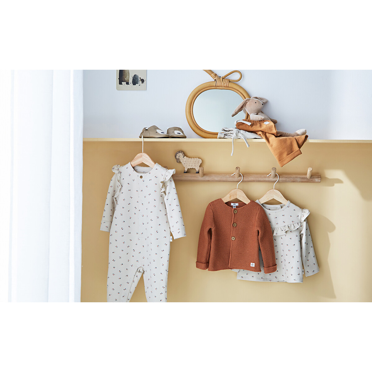 COLEÇÕES LA REDOUTE<br>Suéter com gola redonda e babado, em fleece, com estampa de frutas