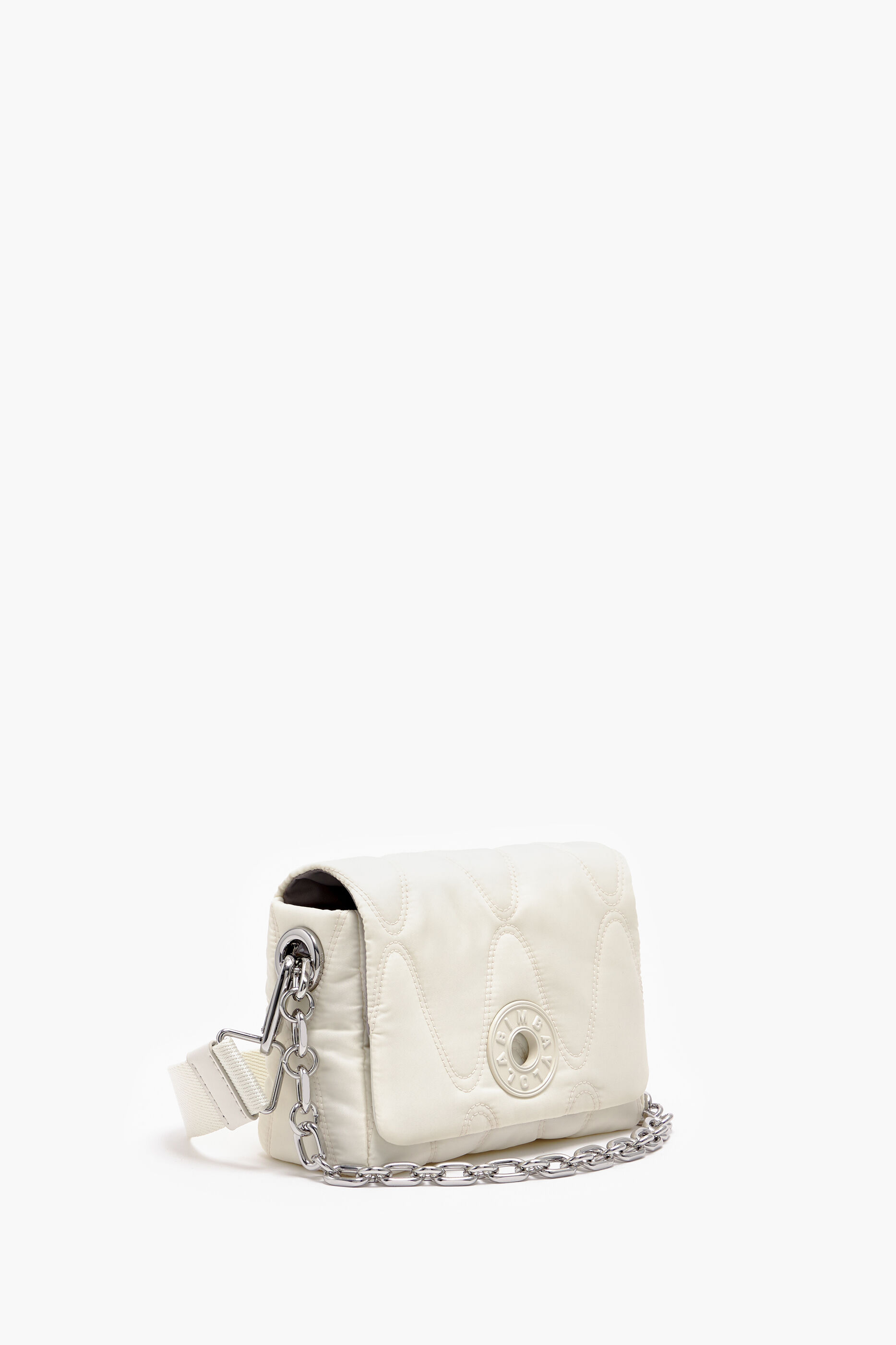 Bolsa de ombro pequena em nylon (em formato de osso)
